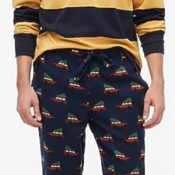 J. Crew Christmas Tree Holiday Flannel Drawstring Sleep Lounge Pajama Pants XL‎ - Picture 1 of 16